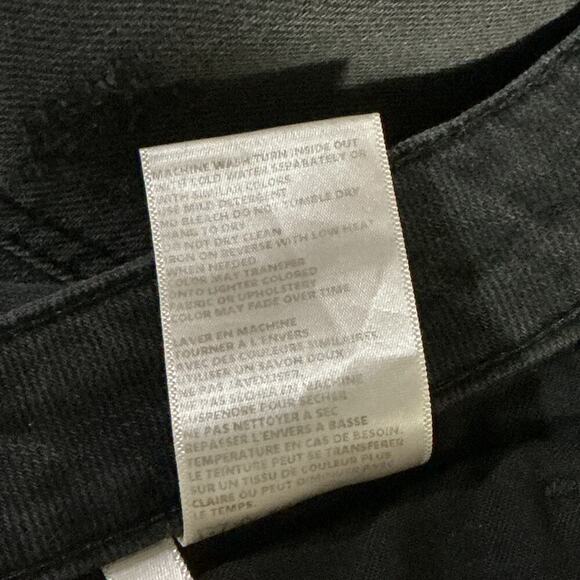 L’Agence High Rise Straight Leg Black Distressed Raw Hem Jeans Women’s 29 - Picture 6 of 11